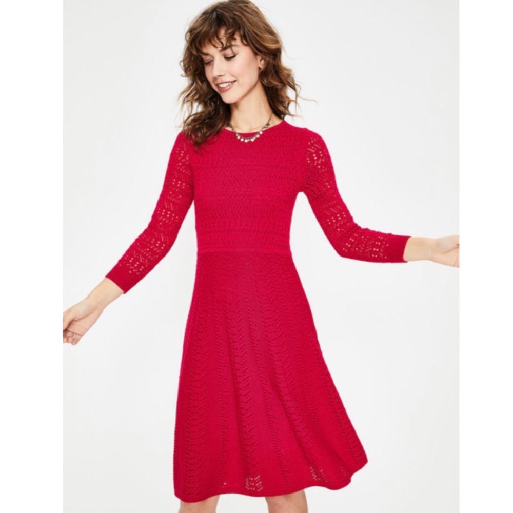 BODEN Poppy Knit Fit & Flare Sweater Dress Size 4